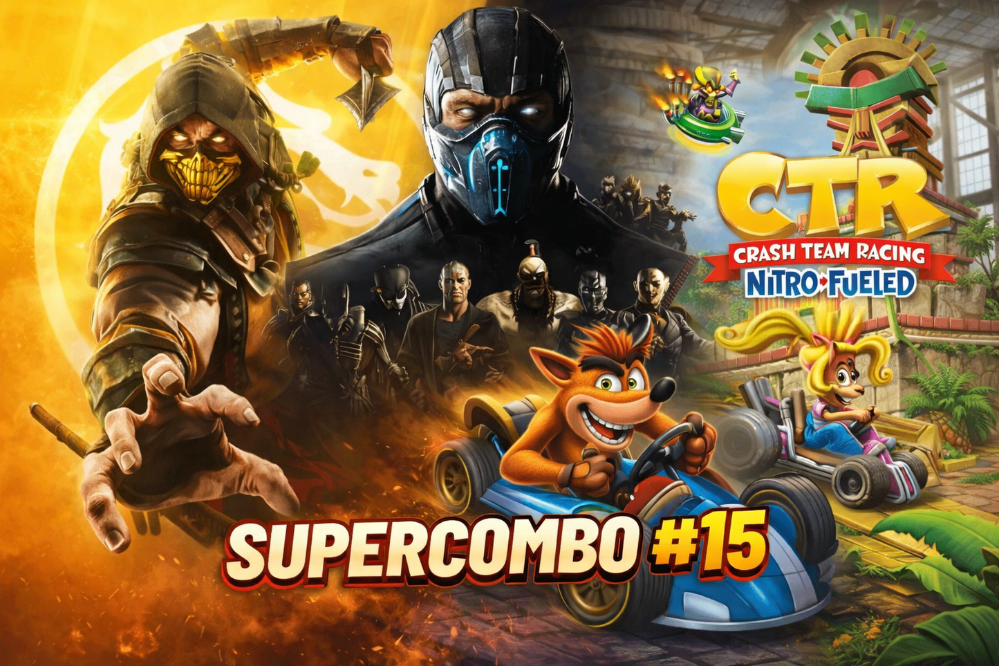 COMBO #15 MORTAL KOMBAT + CRASH 6X1