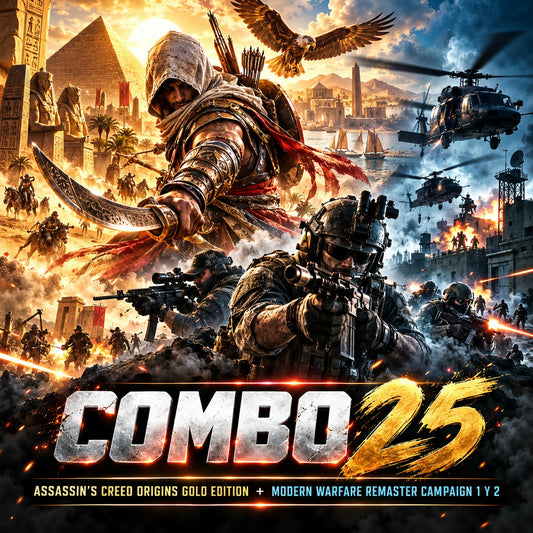COMBO 25 Modern Warfare Remastered 1 y 2 + Assassin's Creed Origins Gold - GAMERLABPTY
