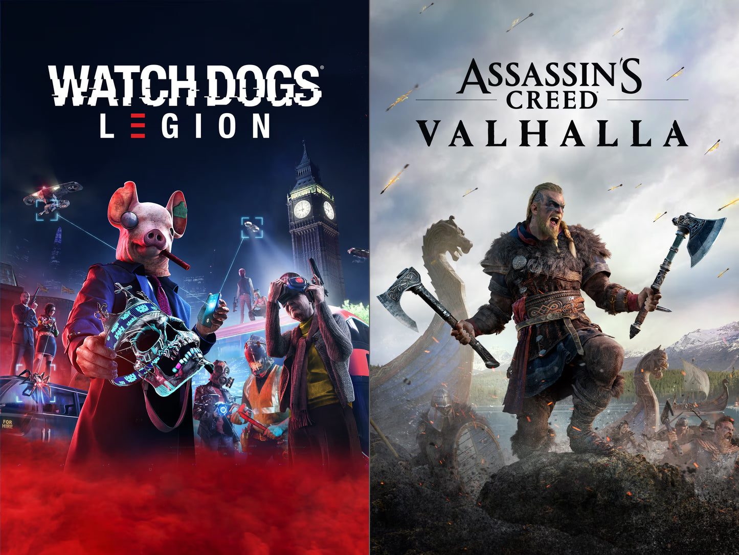 combo de Assassin's Creed Valhalla + Watch Dogs: Legion